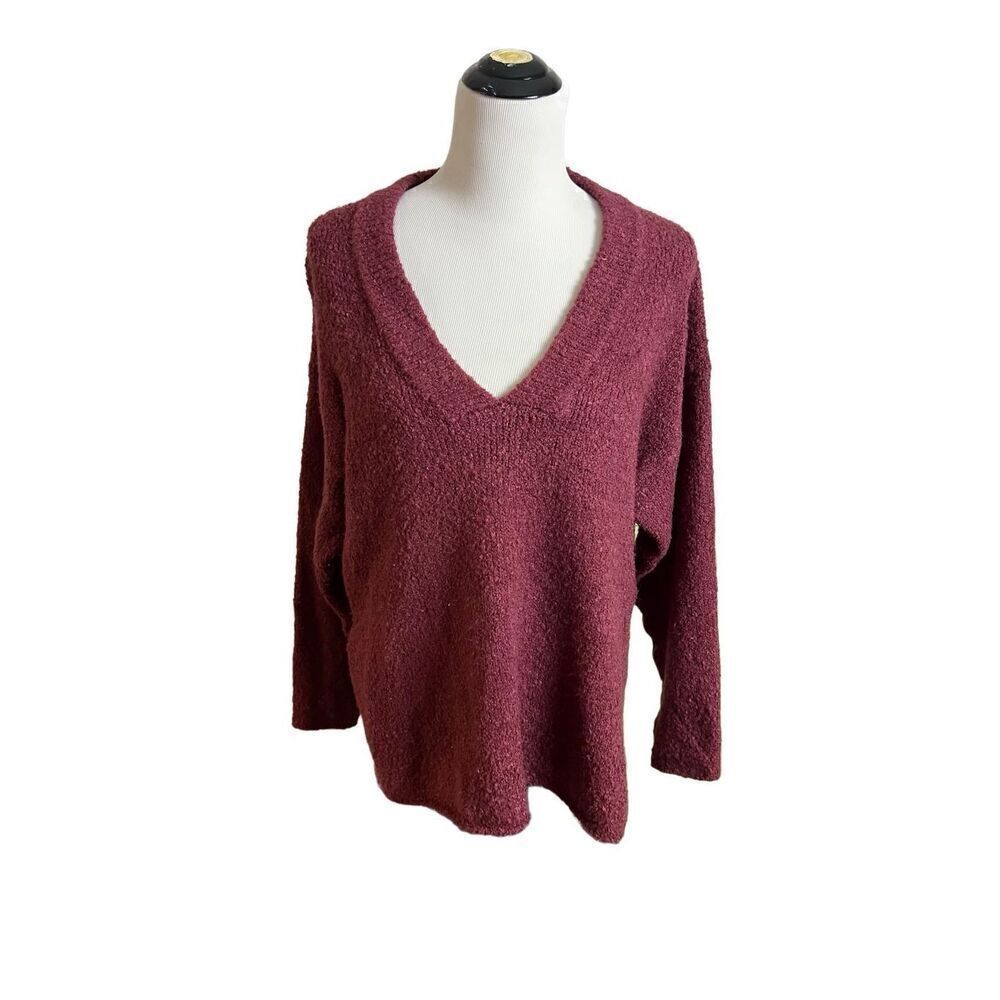 Urban Outfitters Women Sweater Oversized Pullover Knit burgundy size M